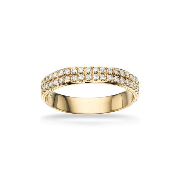 Dazzling Scrouples ring i 14 kt gul guld med to rækker diamanter i alt 0,34 ct.